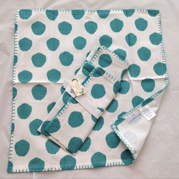 NEW Carol & Frank Lot, Placemat Set, Table Runner and Napkins Dot Lagoon Cotton - Picture 4 of 8